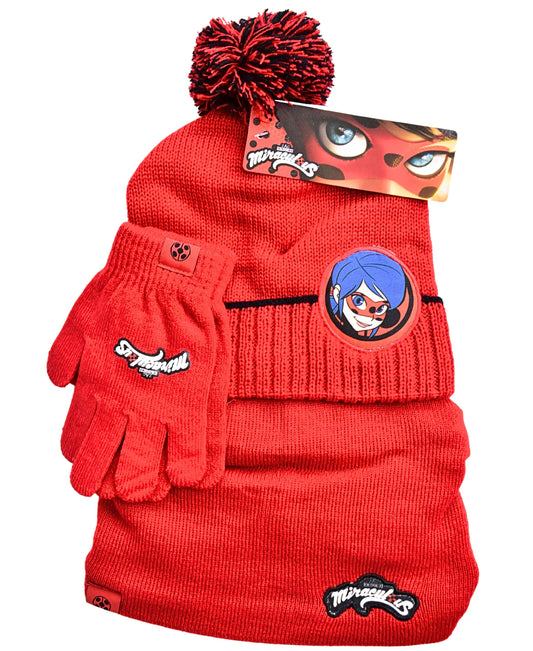 Miraculous Winter Mütze Set 3-teilig für Mädchen