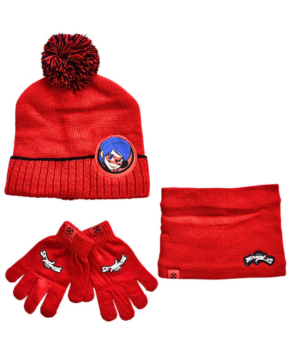 Miraculous Winter Mütze Set 3-teilig für Mädchen