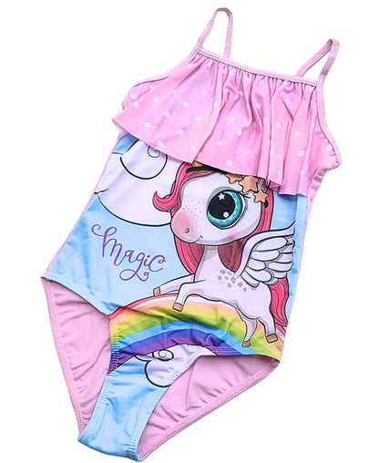 Einhorn Badeanzug mit Rüschen