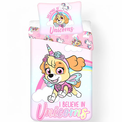 Paw Patrol Kinderbettwäsche Skye Einhorn Set 2-tlg. 135-140 x 200 cm