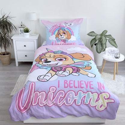 Paw Patrol Kinderbettwäsche Skye Einhorn Set 2-tlg. 135-140 x 200 cm