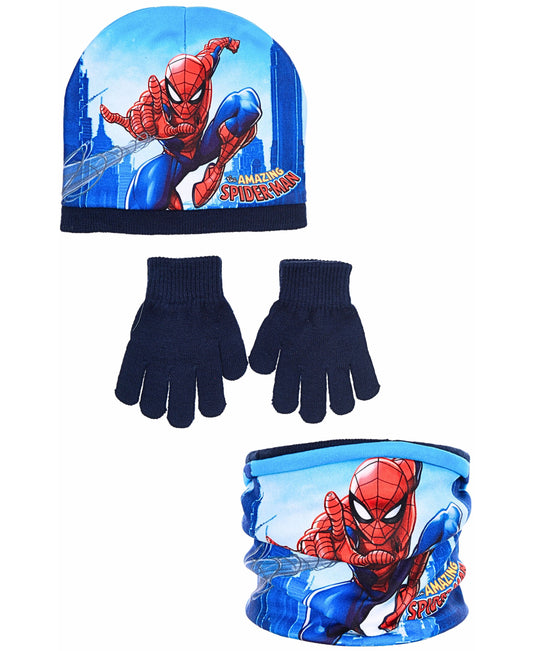 Spider-Man Winter Mütze Set 3-teilig für Jungen