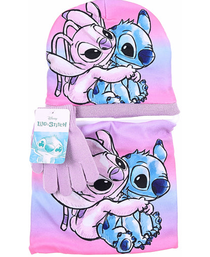 Stitch Winter Mütze Set 3-teilig für Mädchen