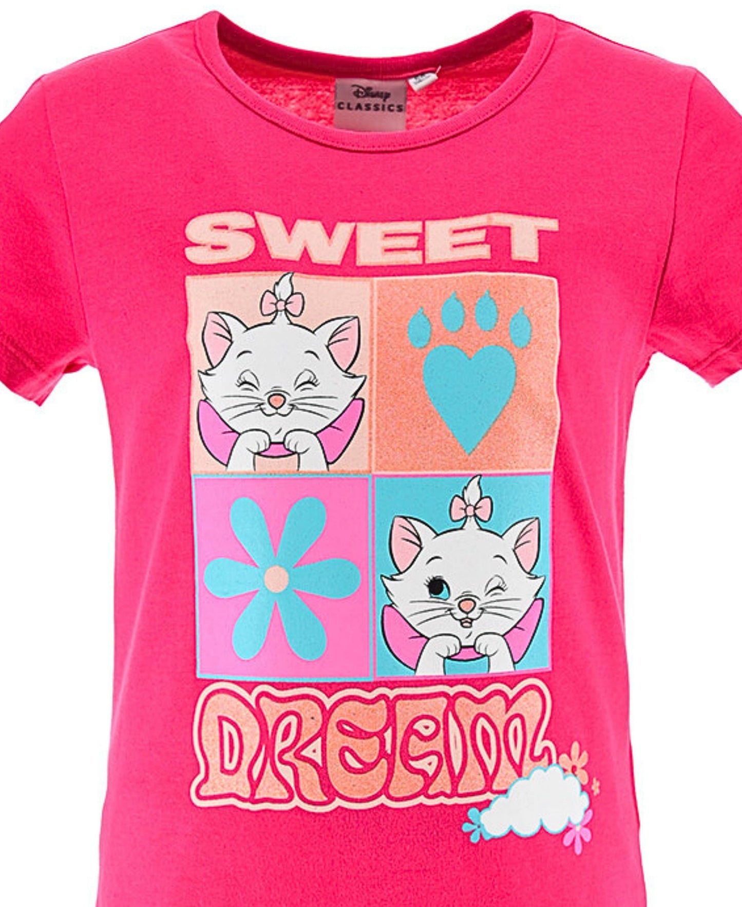 Schlafanzug kurz Disney Aristocats Marie mit Glitzerdetails