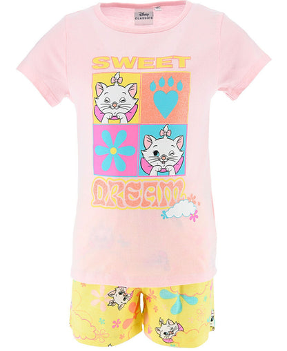 Schlafanzug kurz Disney Aristocats Marie mit Glitzerdetails