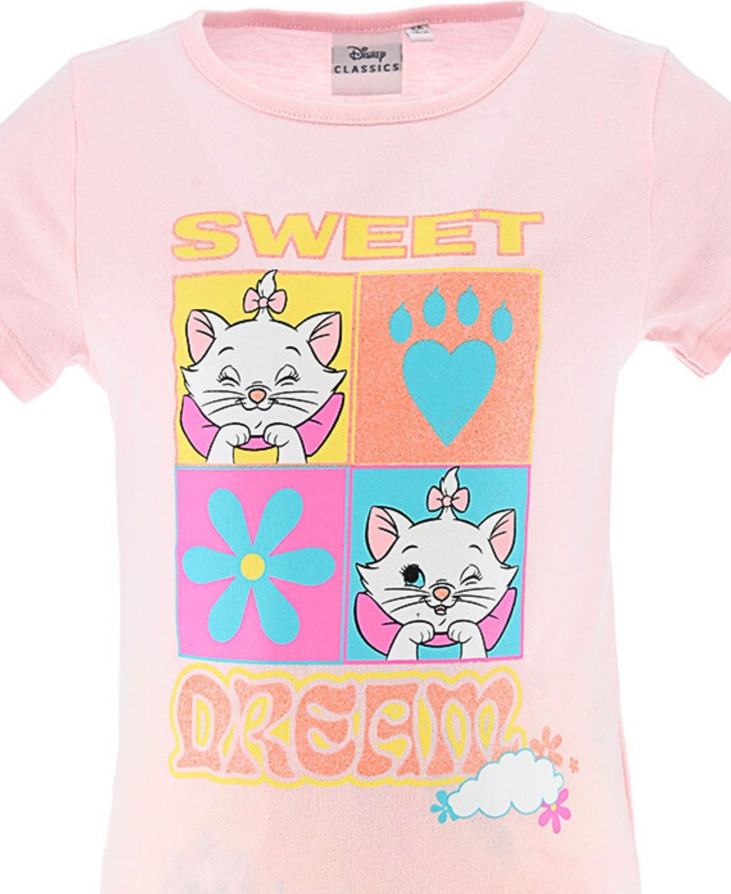 Schlafanzug kurz Disney Aristocats Marie mit Glitzerdetails