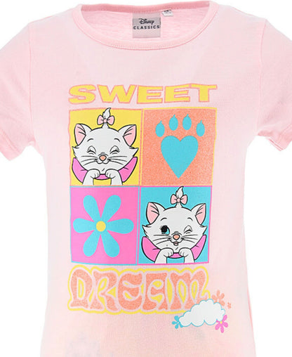 Schlafanzug kurz Disney Aristocats Marie mit Glitzerdetails