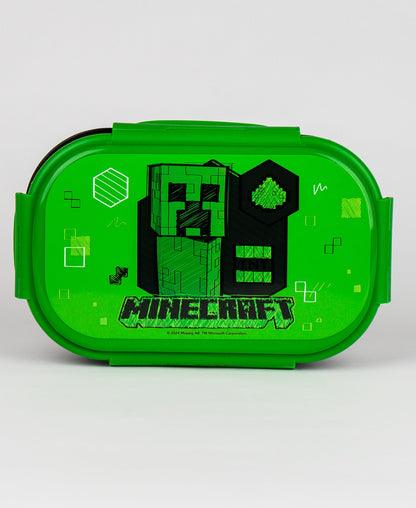 Minecraft Brotdose mit 2 Fach Unterteilung & Göffel-Messer