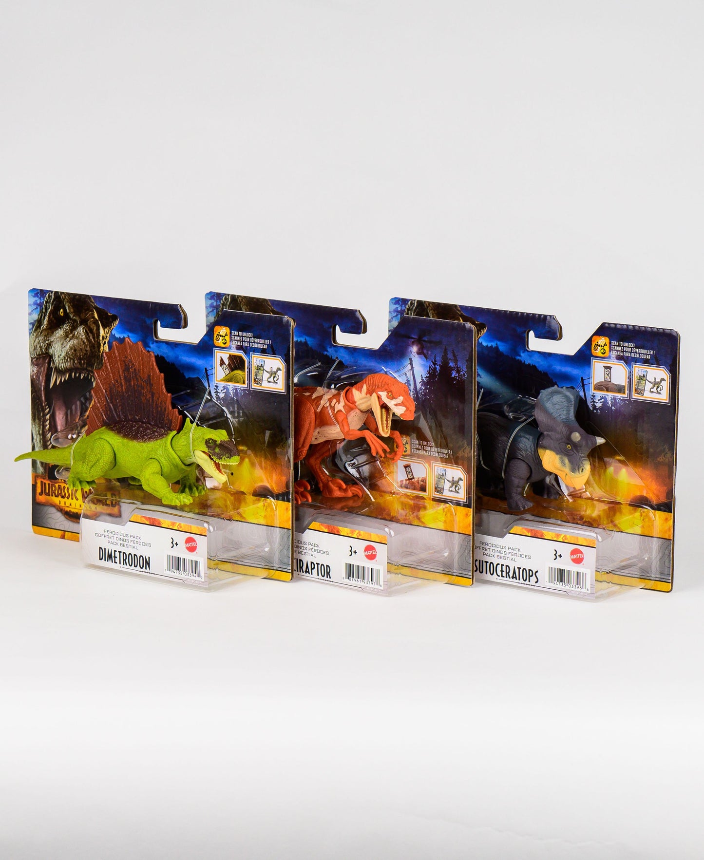 Jurassic World 3er Set Spielfiguren Dinosaurier