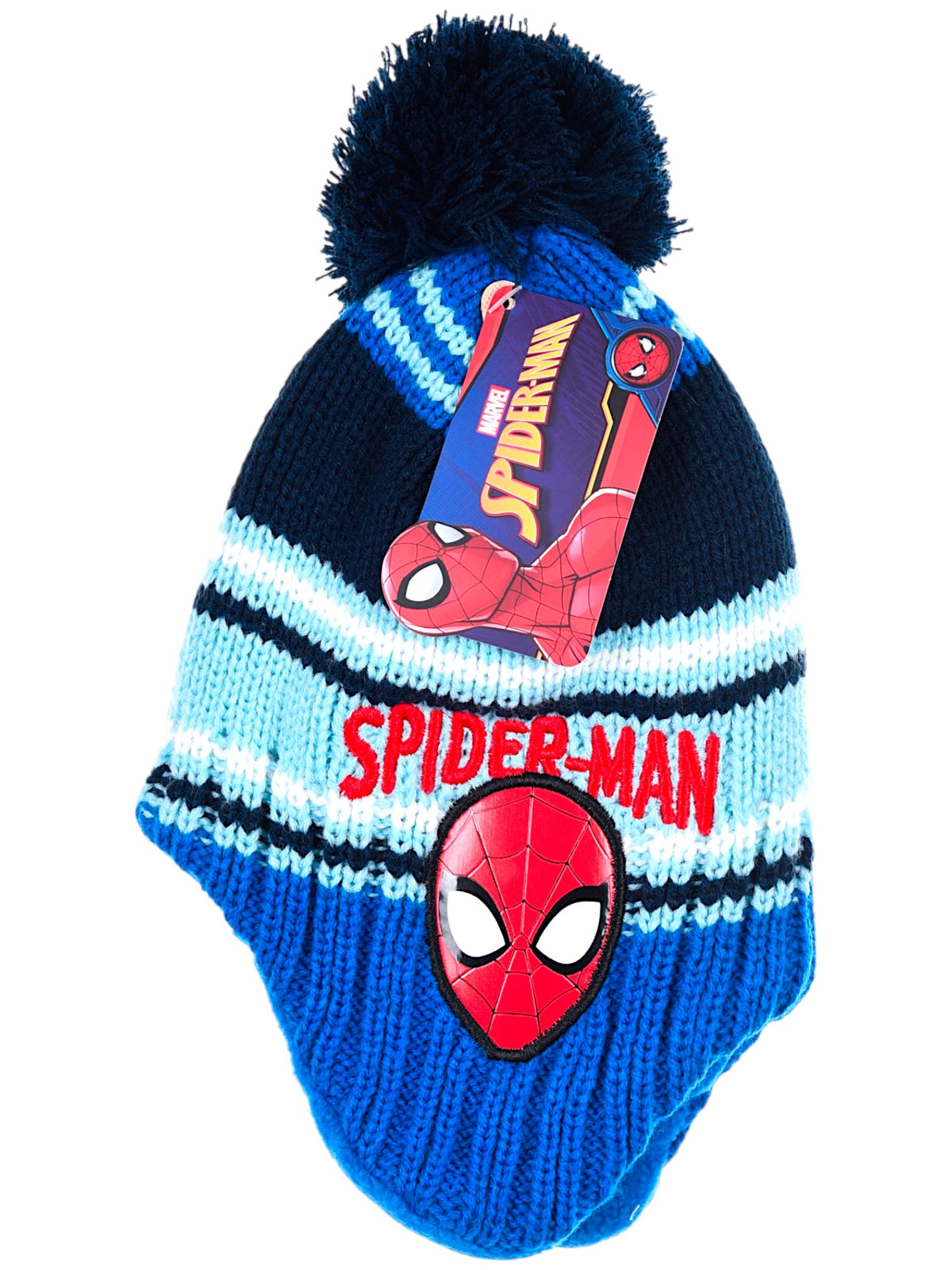 Marvel Spider-Man Jungen Wintermütze mit Bommel