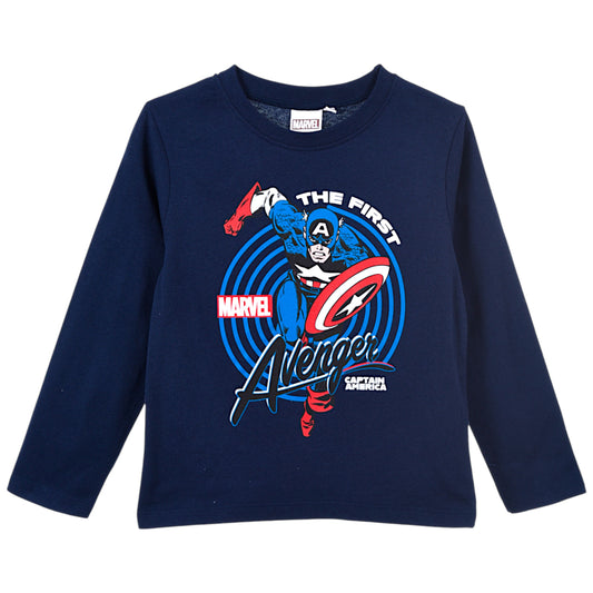 Avengers Langarmshirt Captain America für Jungen Gr. 104 - 140 cm