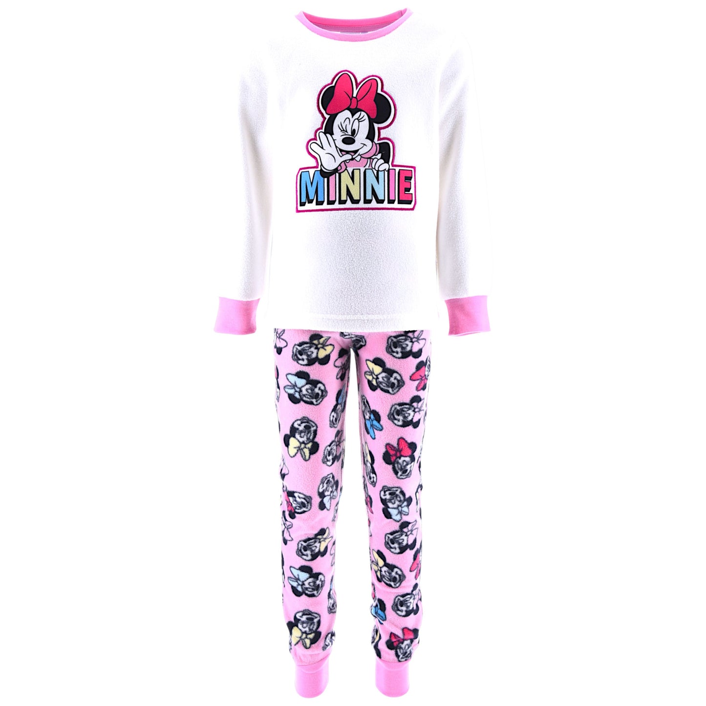 Disney Minnie Mouse Fleece Schlafanzug für Mädchen Gr. 98 - 128 cm