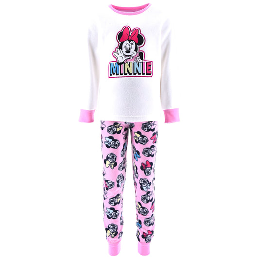 Disney Minnie Mouse Fleece Schlafanzug für Mädchen Gr. 98 - 128 cm