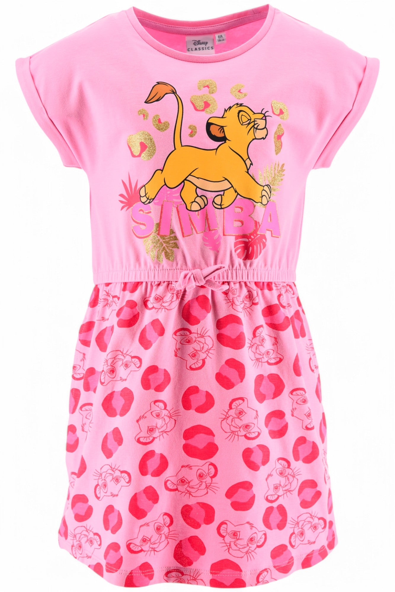 König der Löwen Sommerkleid mit Glitzer 104-140 cm
