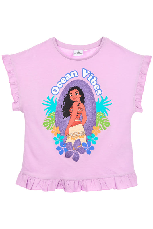 Vaiana T-Shirt mit Glitzer & Rüschen für Mädchen Gr. 98 - 128 cm