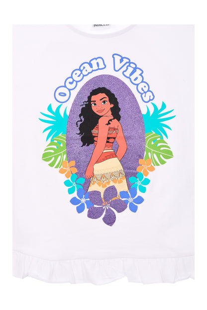 Vaiana T-Shirt mit Glitzer & Rüschen für Mädchen Gr. 98 - 128 cm
