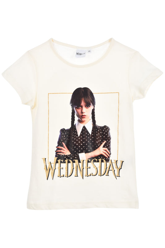 Wednesday T-Shirt für Mädchen mit Glitzer Gr. 116 - 152 cm