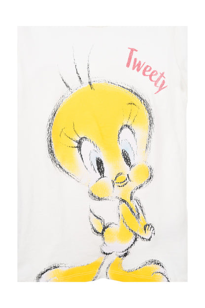 Tweety T-Shirt mit Glitzer für Mädchen Gr.140 - 176 cm