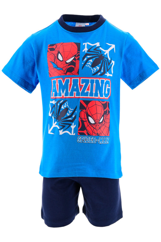 Spider-Man Schlafanzug kurz  - Shorty für Jungen Gr. 98 - 128 cm