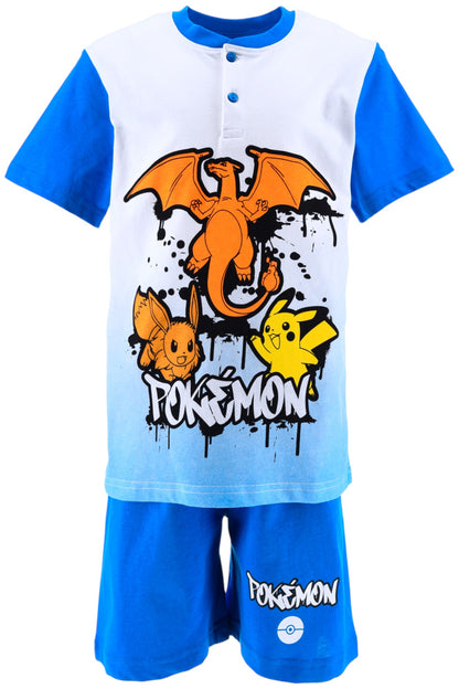 Pokémon Schlafanzug kurz  - Shorty für Jungen Gr. 116 - 152 cm
