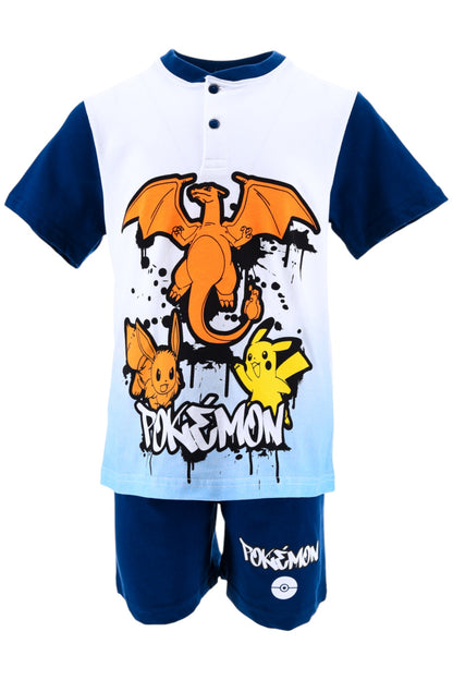 Pokémon Schlafanzug kurz  - Shorty für Jungen Gr. 116 - 152 cm