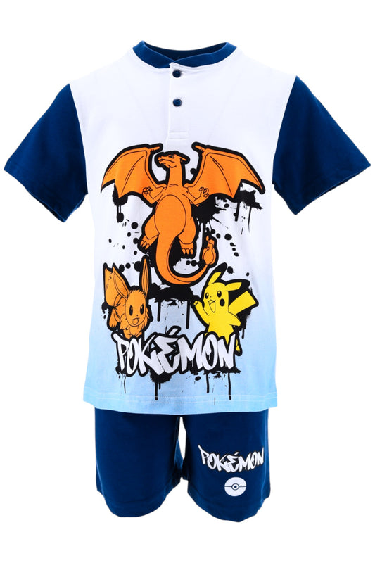 Pokémon Schlafanzug kurz  - Shorty für Jungen Gr. 116 - 152 cm