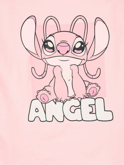 Disney Stitch Angel Mädchen Langarmshirt mit Glitzerprint