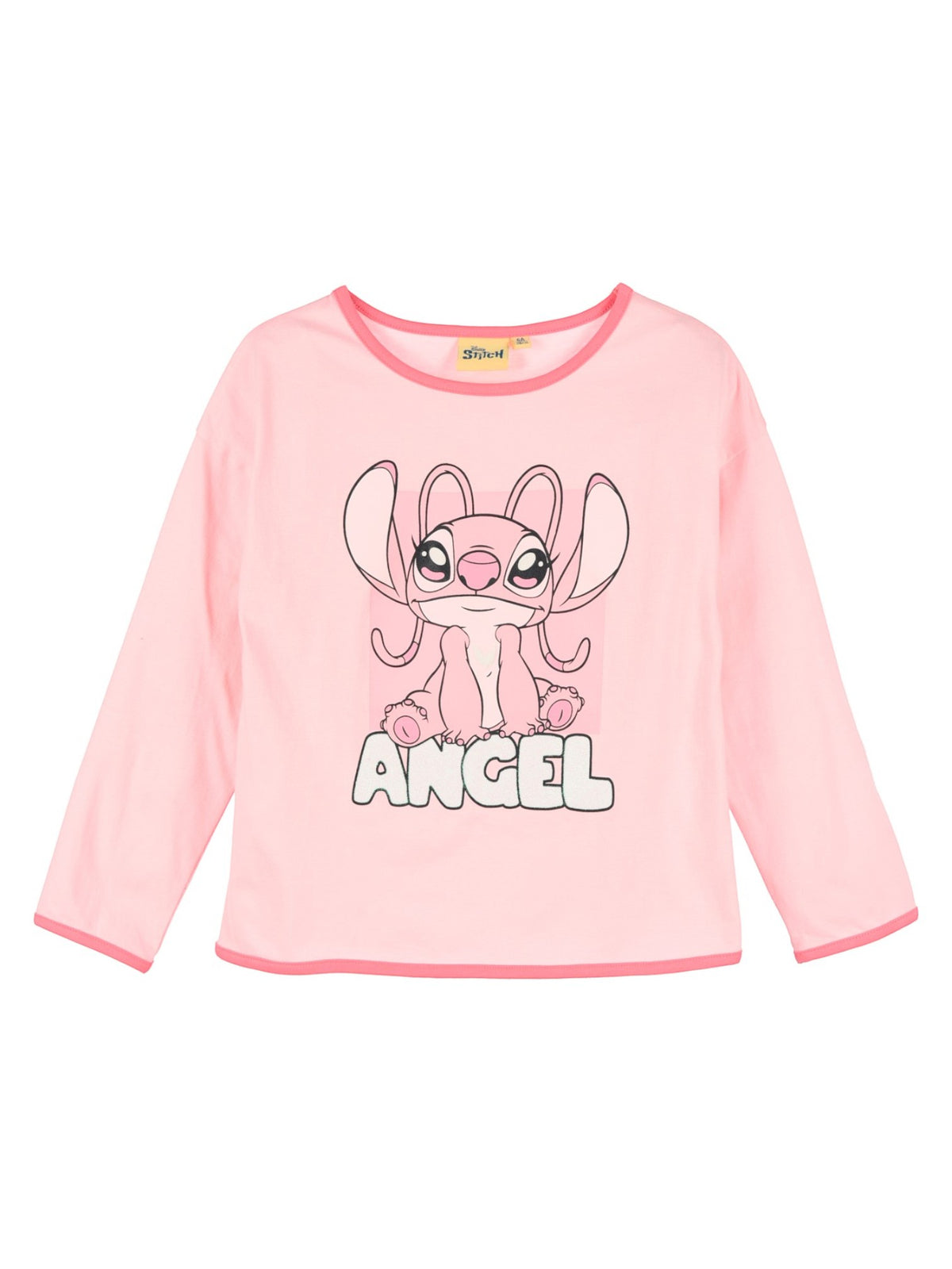 Disney Stitch Angel Mädchen Langarmshirt mit Glitzerprint