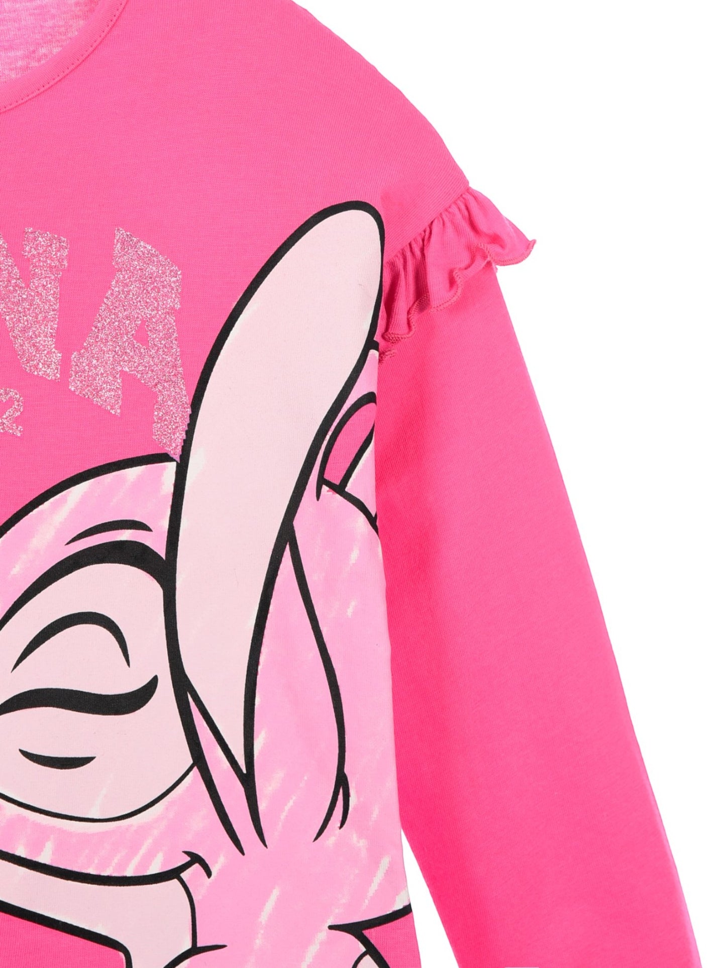 Disney Stitch & Angel Langarmshirt mit Rüschen und Glitzer