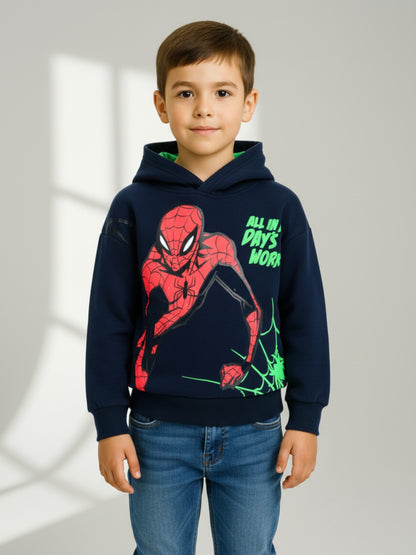Marvel Spider-Man Jungen Hoodie mit großem Frontprint