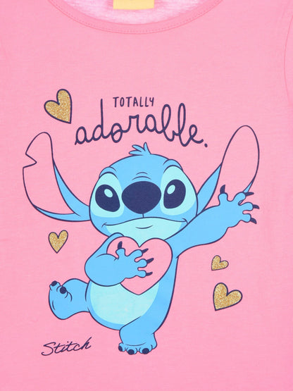 Disney Stitch Langarmshirt mit Herz- und Glitzerprint