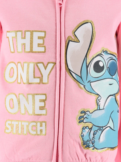 Disney Stitch Mädchen Sweatjacke mit Kapuze und Glitzerprint