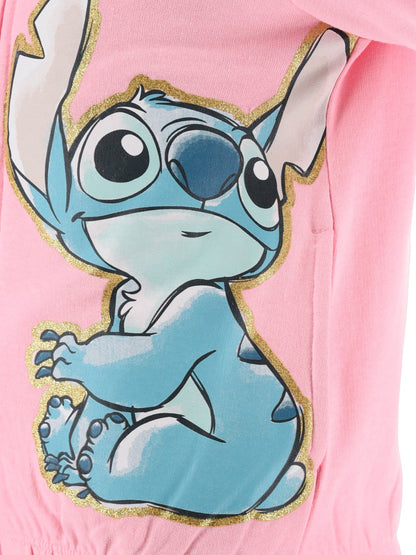 Disney Stitch Mädchen Sweatjacke mit Kapuze und Glitzerprint
