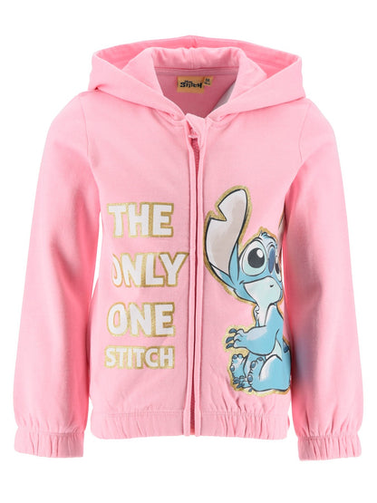 Disney Stitch Mädchen Sweatjacke mit Kapuze und Glitzerprint