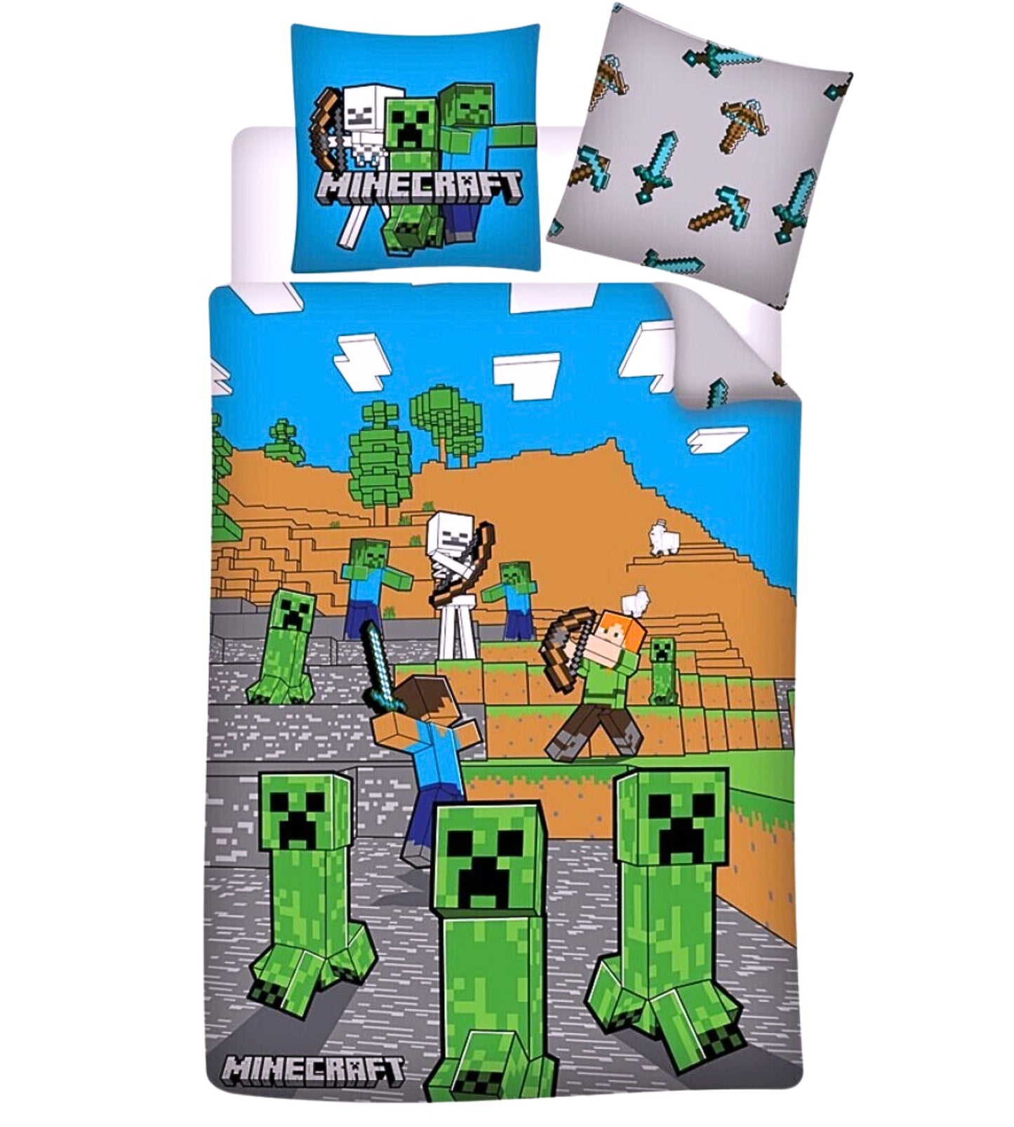 Minecraft Bettwäsche Set 2-tlg. 135-140 x 200 cm