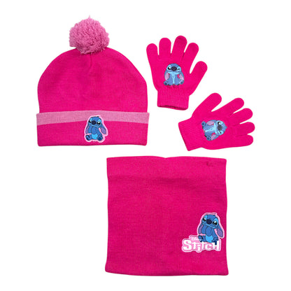 Disney Stitch Winter Mütze Set 3-teilig Einheitsgröße