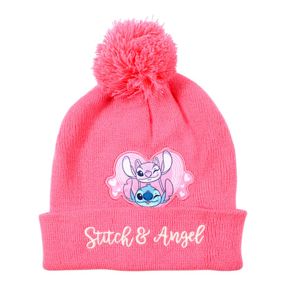 Disney Stitch & Angel Winter Mütze Set 3-teilig Einheitsgröße