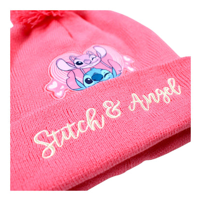 Disney Stitch & Angel Winter Mütze Set 3-teilig Einheitsgröße