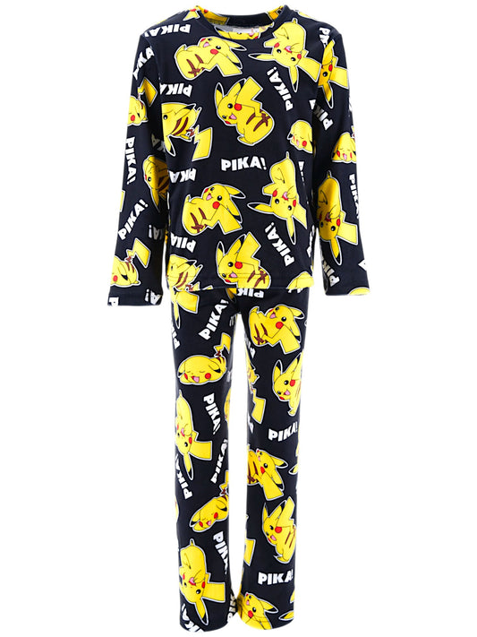 Pokémon Schlafanzug Velours Pikachu Allover-Print