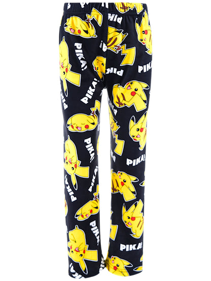 Pokémon Schlafanzug Velours Pikachu Allover-Print