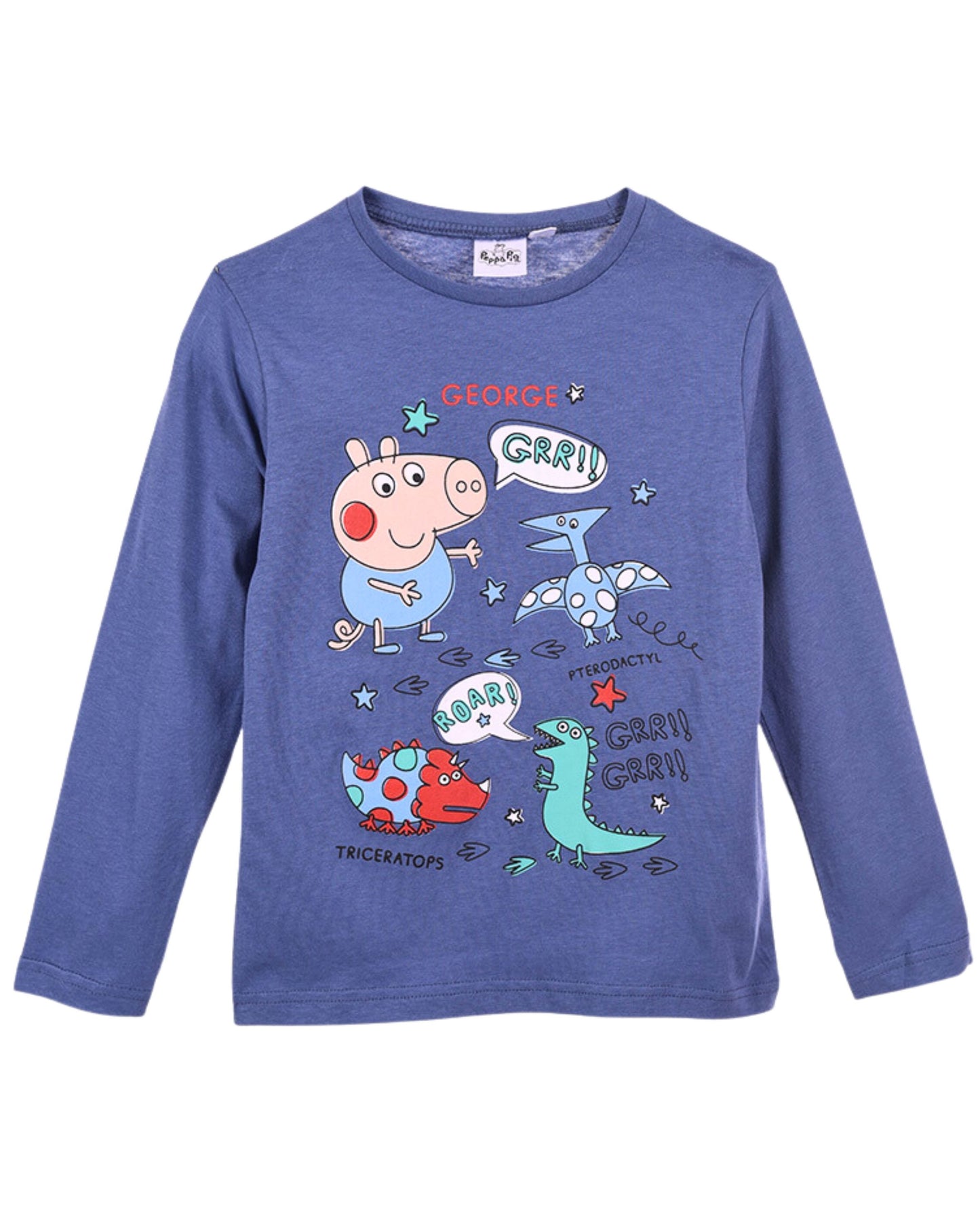 Peppa Pig Langarmshirt mit George & Dinos für Jungen