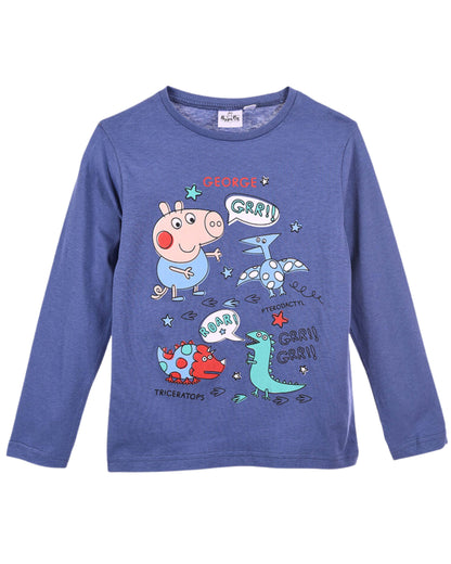 Peppa Pig Langarmshirt mit George & Dinos für Jungen