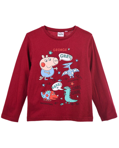 Peppa Pig Langarmshirt mit George & Dinos für Jungen