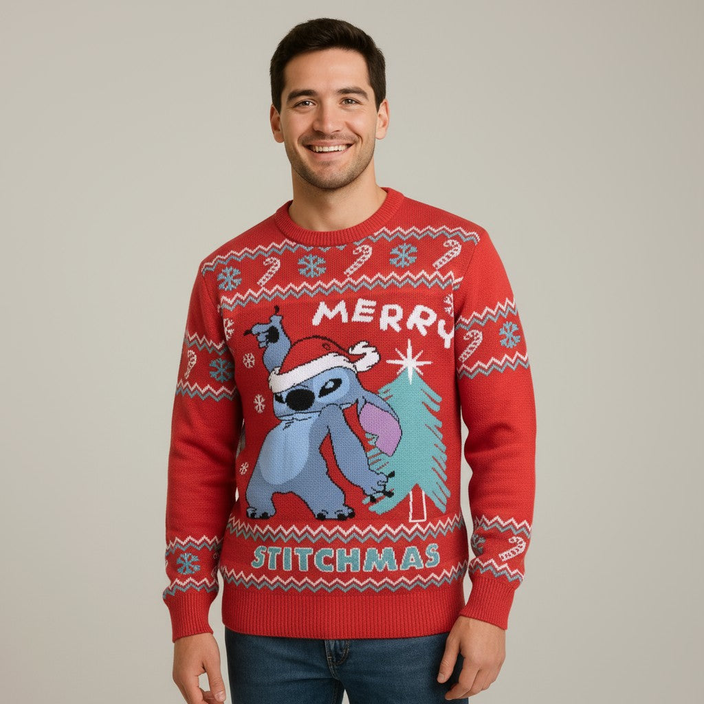 Stitch Strickpullover - Weihnachtspullover Gr. XS-XXL