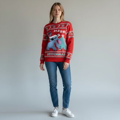 Stitch Strickpullover - Weihnachtspullover Gr. XS-XXL